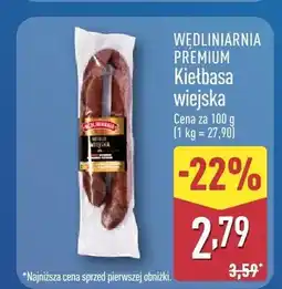 ALDI Kiełbasa wiejska Wędliniarnia Premium oferta