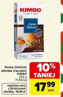 Carrefour Kawa mielona AROMA ITALIANO KIMBO oferta