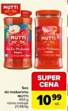 Carrefour Sos do makaronu MUTTI 400 g różne rodzaje oferta