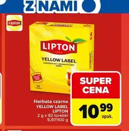 Carrefour Herbata czarna YELLOW LABEL LIPTON oferta