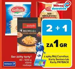 Carrefour Ser żółty tarty 40 - 500 g różne rodzaje oferta