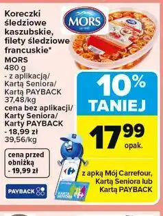 Carrefour Koreczki śledziowe kaszubskie, filety śledziowe francuskie MORS oferta