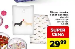 Carrefour Piżama damska, T-shirt z printem oferta
