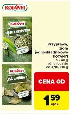 Carrefour Przyprawa, zioła jednoskładnikowe KOTÁNYI oferta