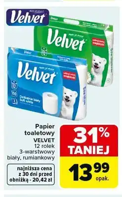 Carrefour Papier toaletowy VELVET oferta