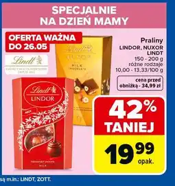 Carrefour Praliny LINDOR, NUXOR LINDT 150 - 200 g różne rodzaje oferta