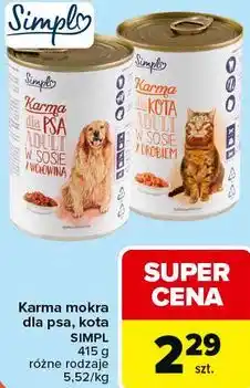 Carrefour Karma mokra dla psa, kota SIMPL oferta