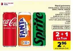 Carrefour Napój gazowany COCA-COLA, COCA-COLA ZERO, FANTA, SPRITE 0,33 l różne rodzaje oferta
