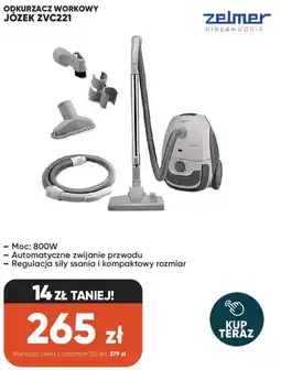 Max Elektro Zelmer Odkurzacz workowy Józek ZVC221 oferta