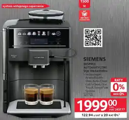 Selgros Siemens Ekspres EQ6 TE654319RW oferta