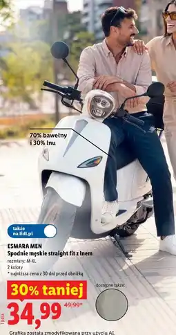 Lidl Spodnie męskie straight fit z lnem oferta