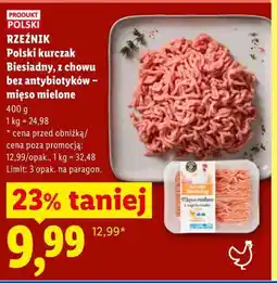 Lidl RZEŹNIK Polski kurczak Biesiadny, z chowu bez antybiotyków - mięso mielone oferta