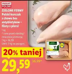 Lidl ZIELONE FERMY Polski kurczak z chowu bez antybiotyków - filety z piersi oferta