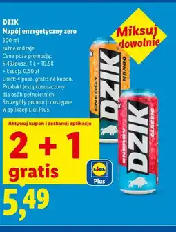 Lidl DZIK Napój energetyczny zero oferta