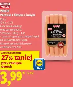 Lidl Parówki z filetem z indyka oferta