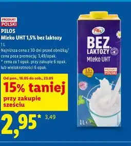 Lidl PILOS Mleko UHT 1,5% bez laktozy oferta