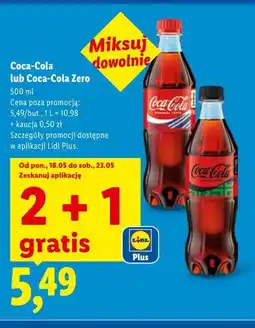 Lidl Coca-Cola lub Coca-Cola Zero oferta