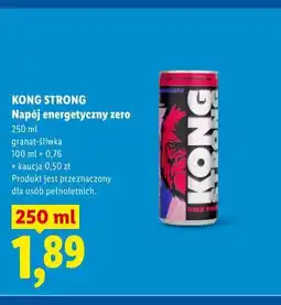 Lidl KONG STRONG Napój energetyczny zero oferta