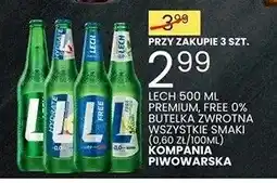 Wafelek Piwo Lech Premium butelka zwrotna oferta