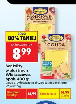 Biedronka Ser żółty w plastrach Włoszczowa Gouda oferta