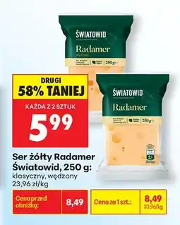 Biedronka Ser żółty Radamer Światowid wędzony oferta