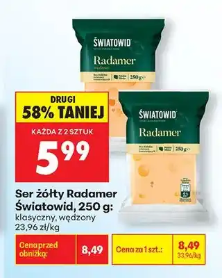 Biedronka Ser żółty Radamer Światowid wędzony oferta