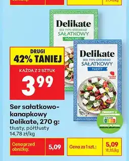 Biedronka Ser sałatkowo-kanapkowy Delikate półtłusty oferta