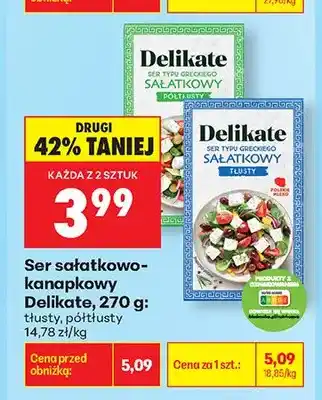 Biedronka Ser sałatkowo-kanapkowy Delikate półtłusty oferta