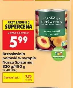 Biedronka Brzoskwinia połówki w syropie Nasza Spiżarnia oferta