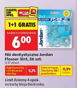 Biedronka Nić dentystyczna Jordan Flosser 3in1 oferta