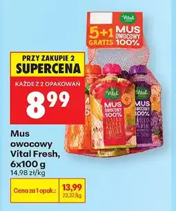 Biedronka Mus owocowy Vital Fresh 6-pak oferta