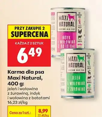 Biedronka Karma dla psa Maxi Natural indyk i wołowina z batatami oferta