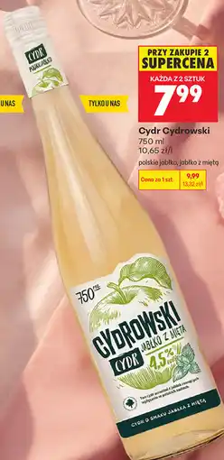 Biedronka Cydr Cydrowski jabłko z miętą oferta
