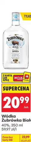 Biedronka Wódka Żubrówka Biała 40% oferta
