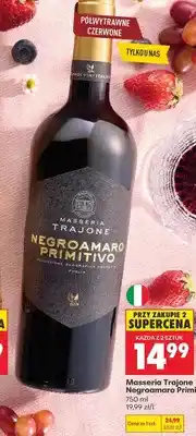 Biedronka Wino Masseria Trajone Negroamaro Primitivo półwytrawne czerwone oferta