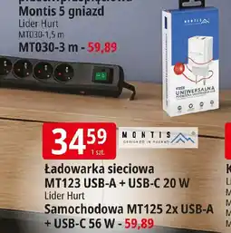 E.Leclerc Montis Listwa zasilająca przeciwprzepięciowa 5 gniazd oferta