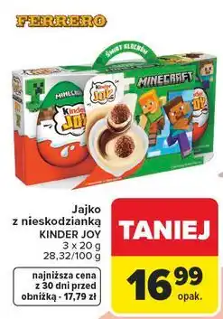 Carrefour Jajko z niespodzianką minecraft Kinder Joy oferta