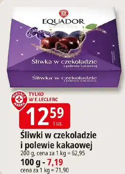 E.Leclerc Equador Śliwki w czekoladzie i polewie kakaowej oferta