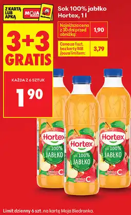 Biedronka Sok 100% Jabłko Hortex oferta