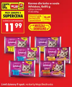 Biedronka Karma dla kota w sosie Whiskas, 8x85 g różne rodzaje oferta