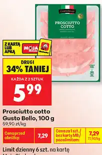 Biedronka Prosciutto cotto Gusto Bello oferta