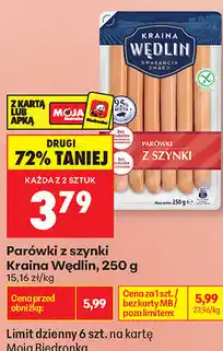 Biedronka Parówki z szynki Kraina Wędlin oferta