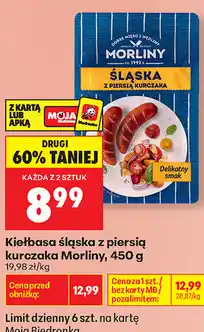 Biedronka Kiełbasa śląska z piersią kurczaka Morliny oferta