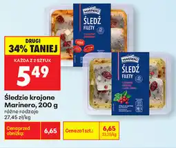 Biedronka Śledzie krojone Marinero, 200 g różne rodzaje oferta