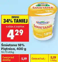 Biedronka Śmietana 18% Piątnica oferta