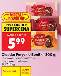 Biedronka Ciastka Paryskie Bonitki, 300 g: wiśniowe, pomarańczowe, morelowe, malinowe oferta