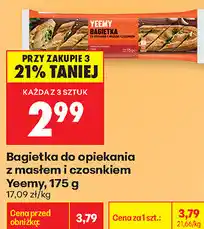 Biedronka Bagietka do opiekania z masłem i czosnkiem Yeemy oferta