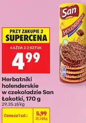 Biedronka Herbatniki holenderskie w czekoladzie San Łakotki oferta