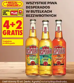 Biedronka WSZYSTKIE PIWA DESPERADOS W BUTELKACH BEZZWROTNYCH oferta