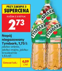 Biedronka Napój niegazowany Tymbark, 1,75 l: jabłko-wiśnia, jabłko-mięta, jabłko-brzoskwinia oferta
